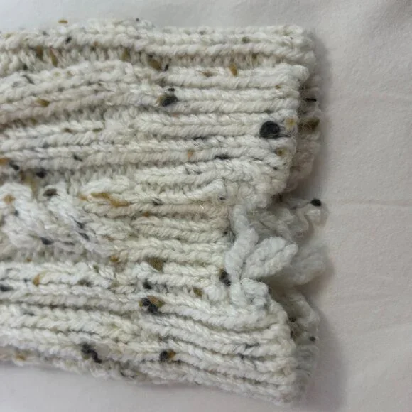 ZARA KID'S GIRL Cream Flecked Distressed Cropped Cable-Knit Sweater, 13-14 Years - Picture 12 of 14